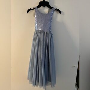 Kids size 6 sequin blue dress
